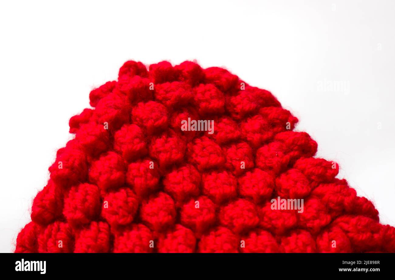 The vintage handmade Knitting patterns Strawberry. Stock Photo