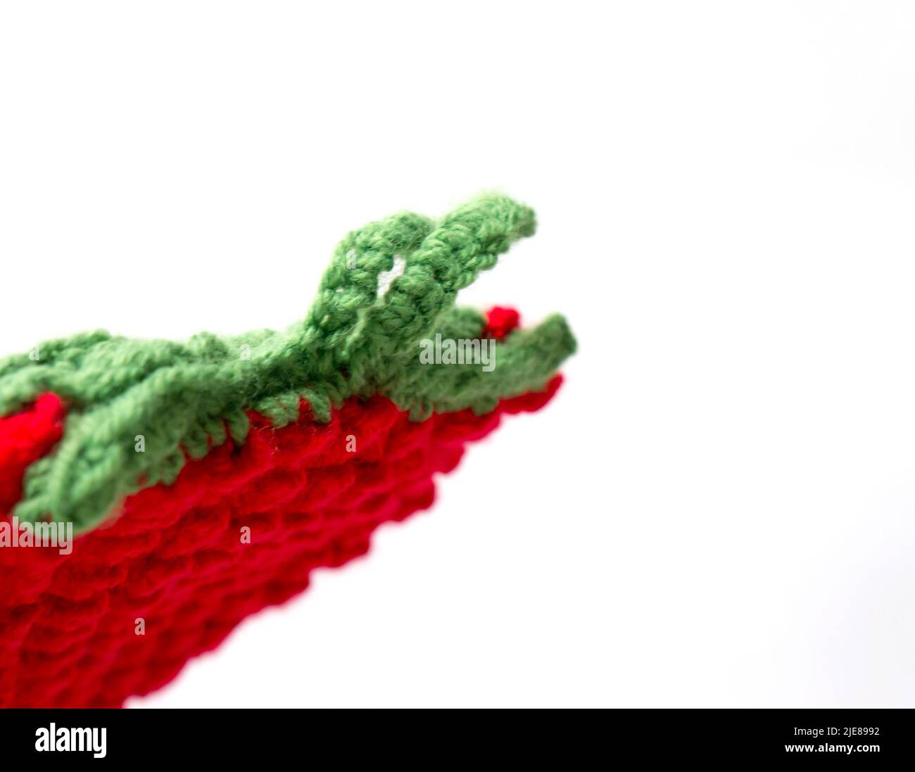 The vintage handmade Knitting patterns Strawberry. Stock Photo