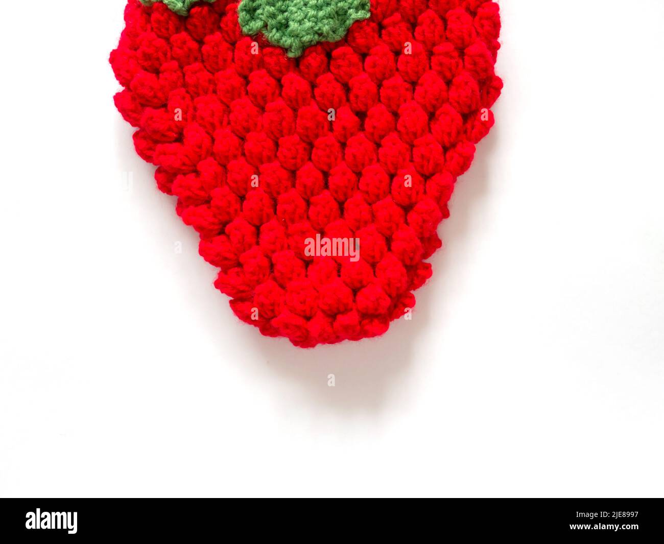 The vintage handmade Knitting patterns Strawberry. Stock Photo