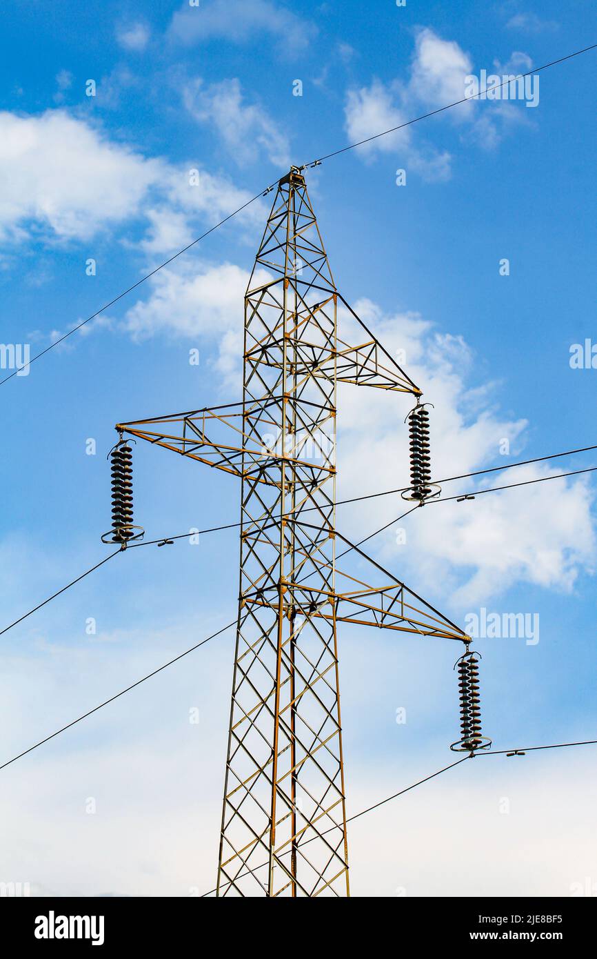 power line, high voltage transmission line Stock Photo Alamy