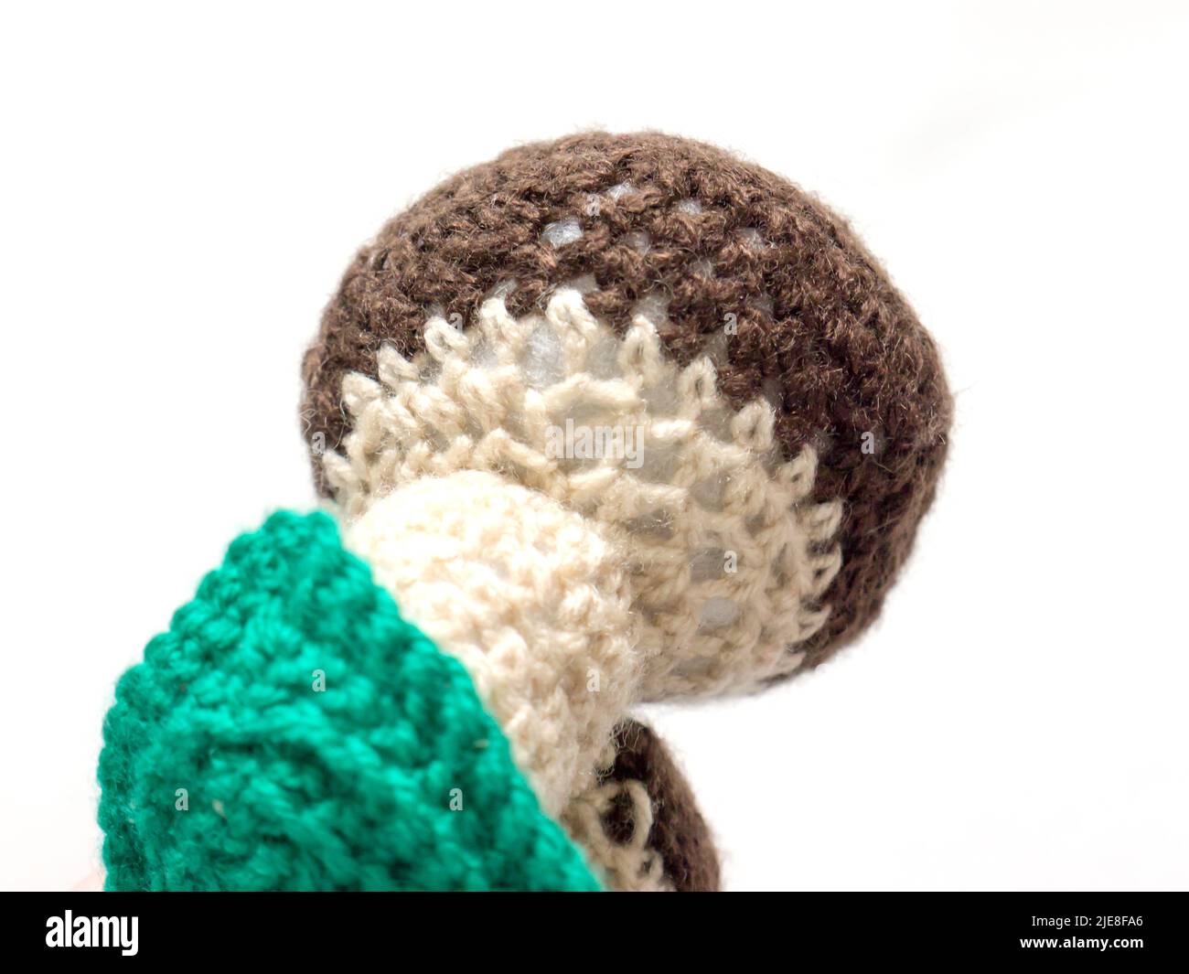 The vintage handmade Knitting patterns. Mushroom. Stock Photo