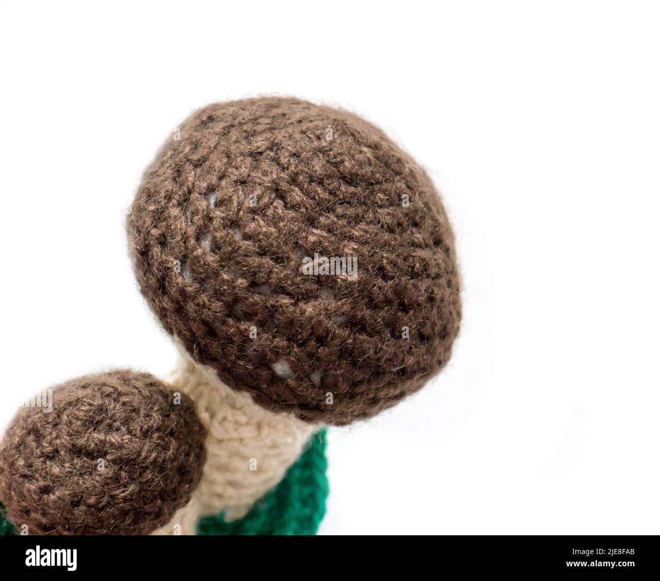 The vintage handmade Knitting patterns. Mushroom. Stock Photo