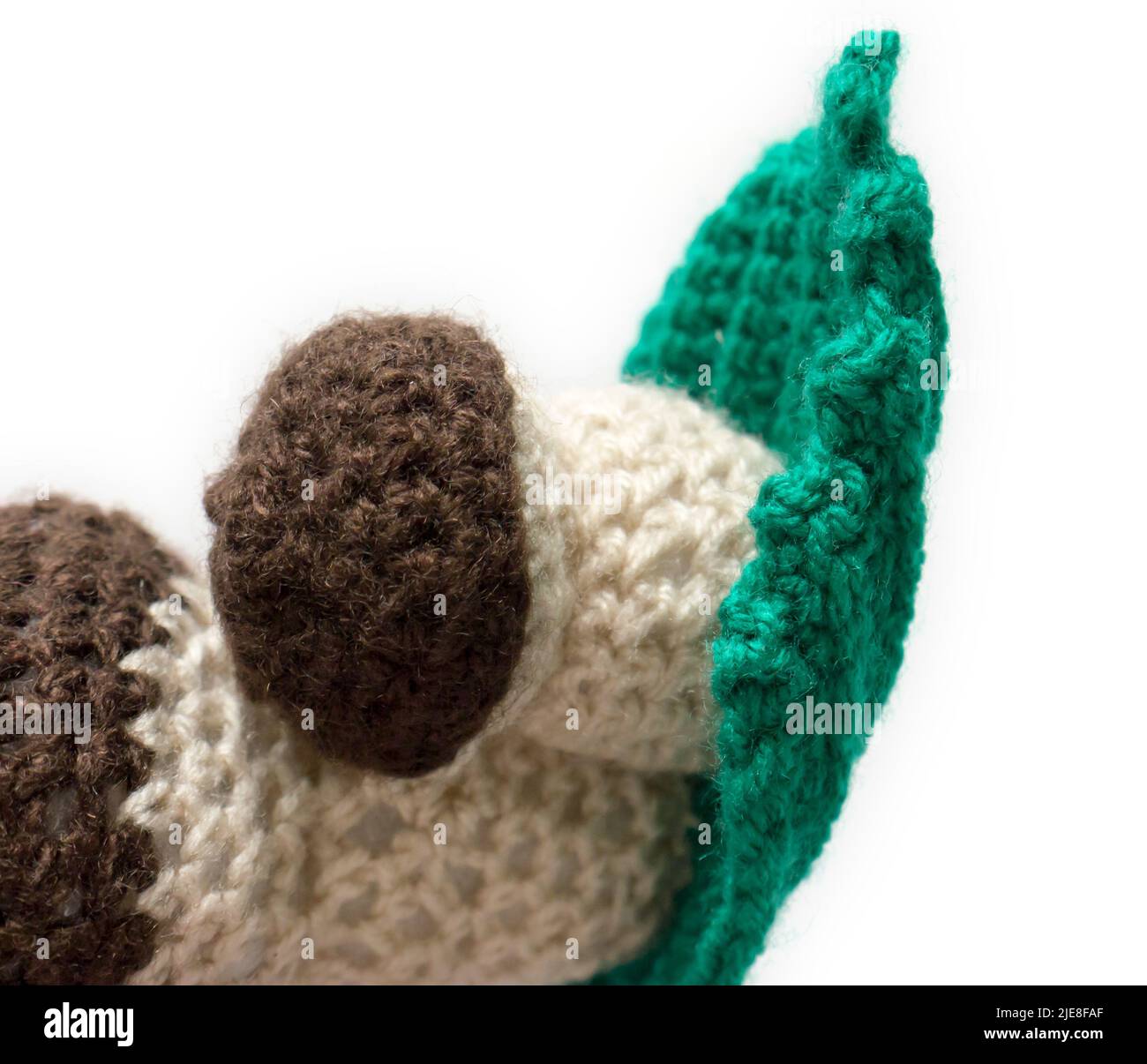 The vintage handmade Knitting patterns. Mushroom. Stock Photo