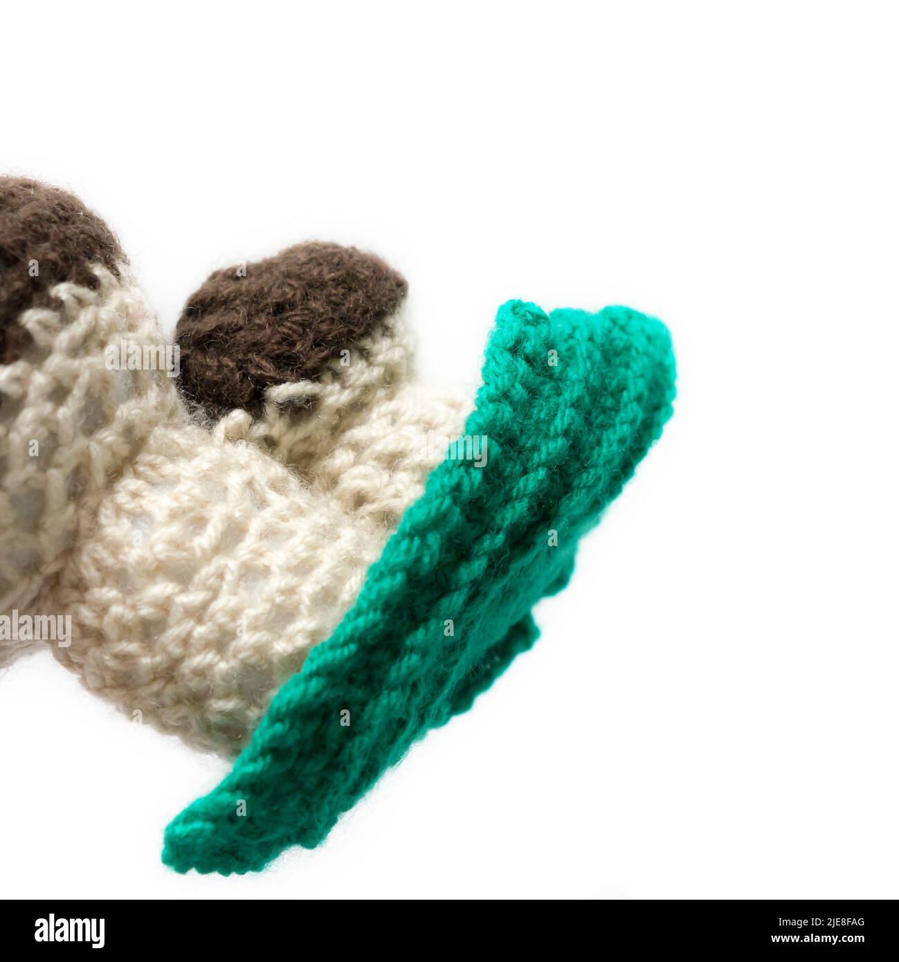 The vintage handmade Knitting patterns. Mushroom. Stock Photo