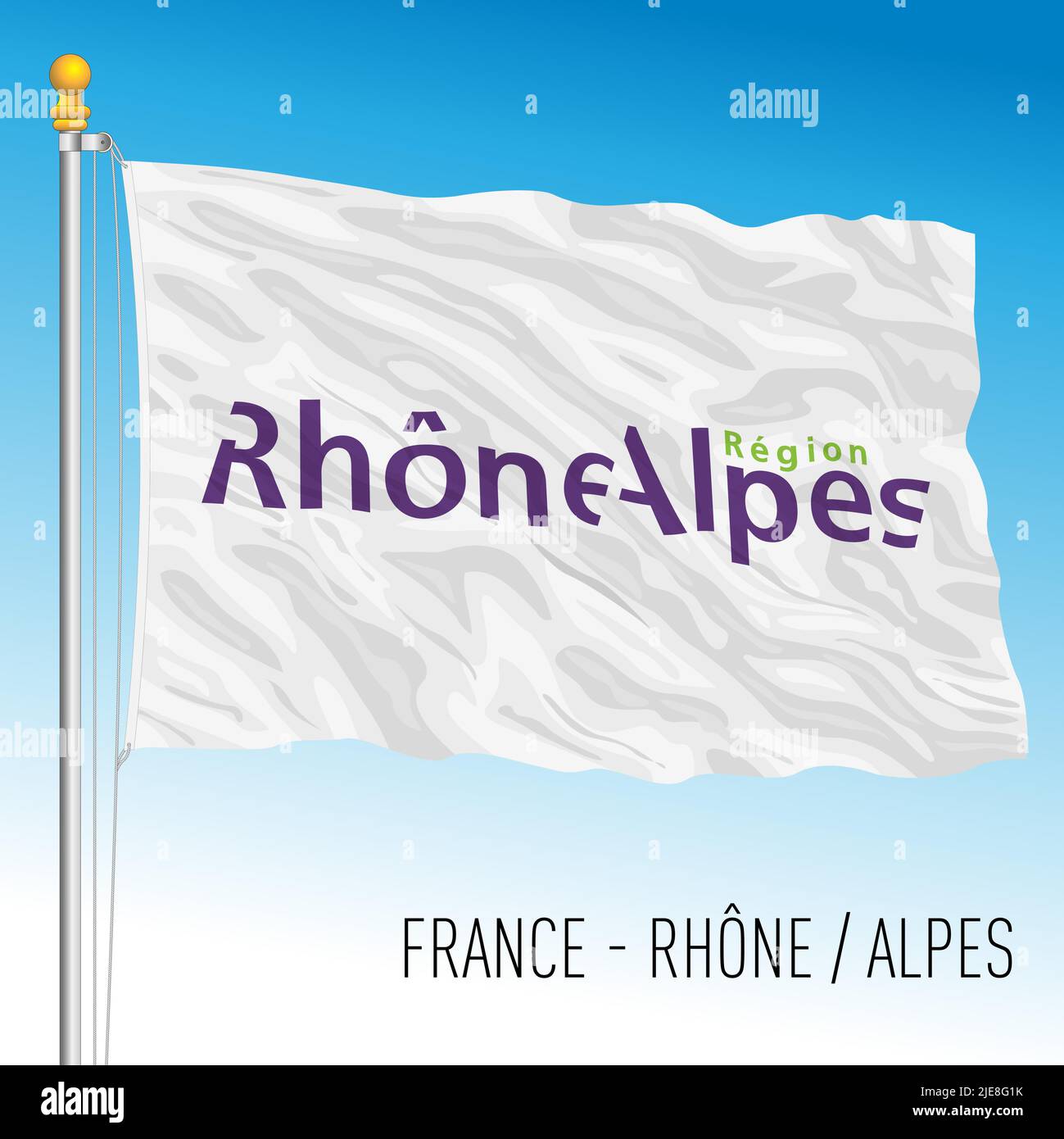Auvergne Rhone Alpes regional flag, France, European Union, vector illustration Stock Vector