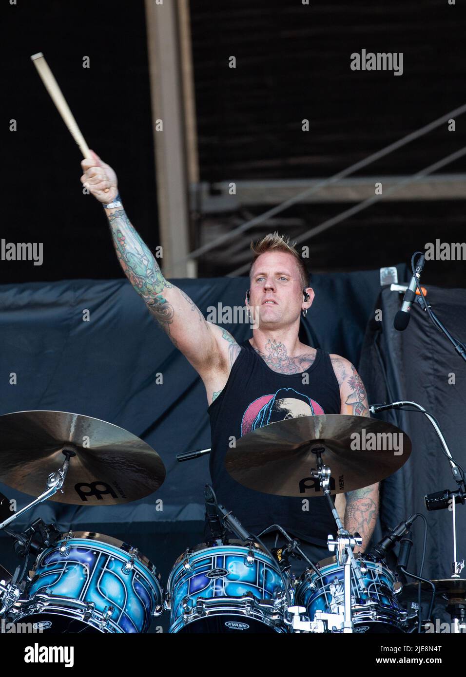 Oslo, Norway. 23rd, June 2022. The American metal band Mastodon performs a live concert during the Norwegian music festival Tons of Rock 2022 in Oslo. Here drummer Brann Dailor is seen live on stage. (Photo credit: Gonzales Photo - Per-Otto Oppi). Stock Photo