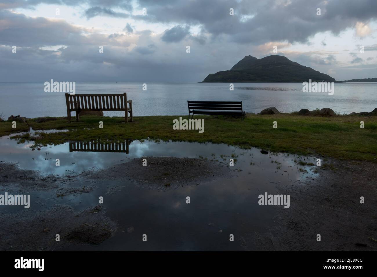 Holy Island in Lamlash Bay, on Scotland's Isle of Arran. Stock Photo