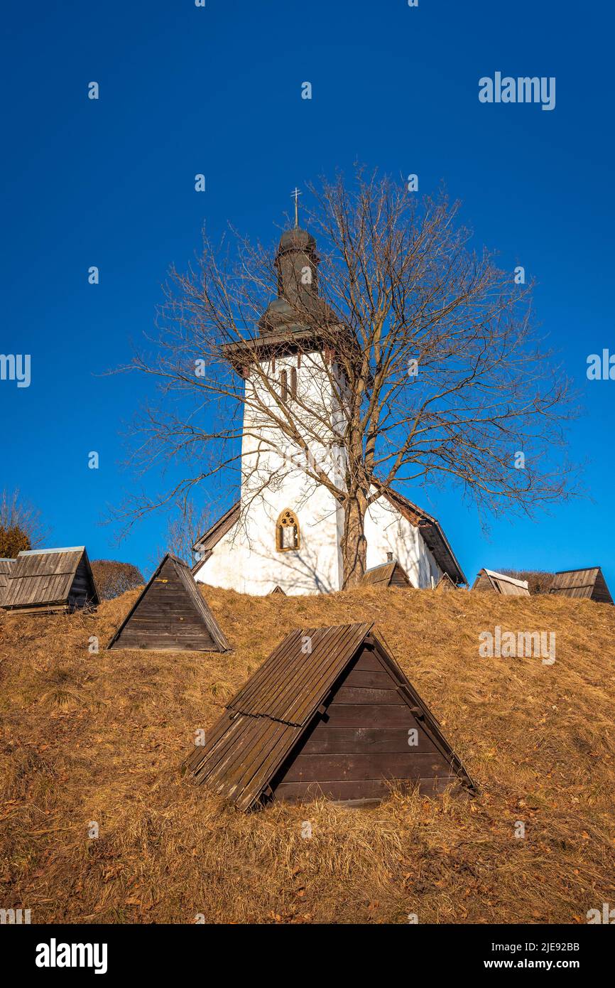Church of St. Martin in the village Marincek, Slovakia, Europe. Stock Photo