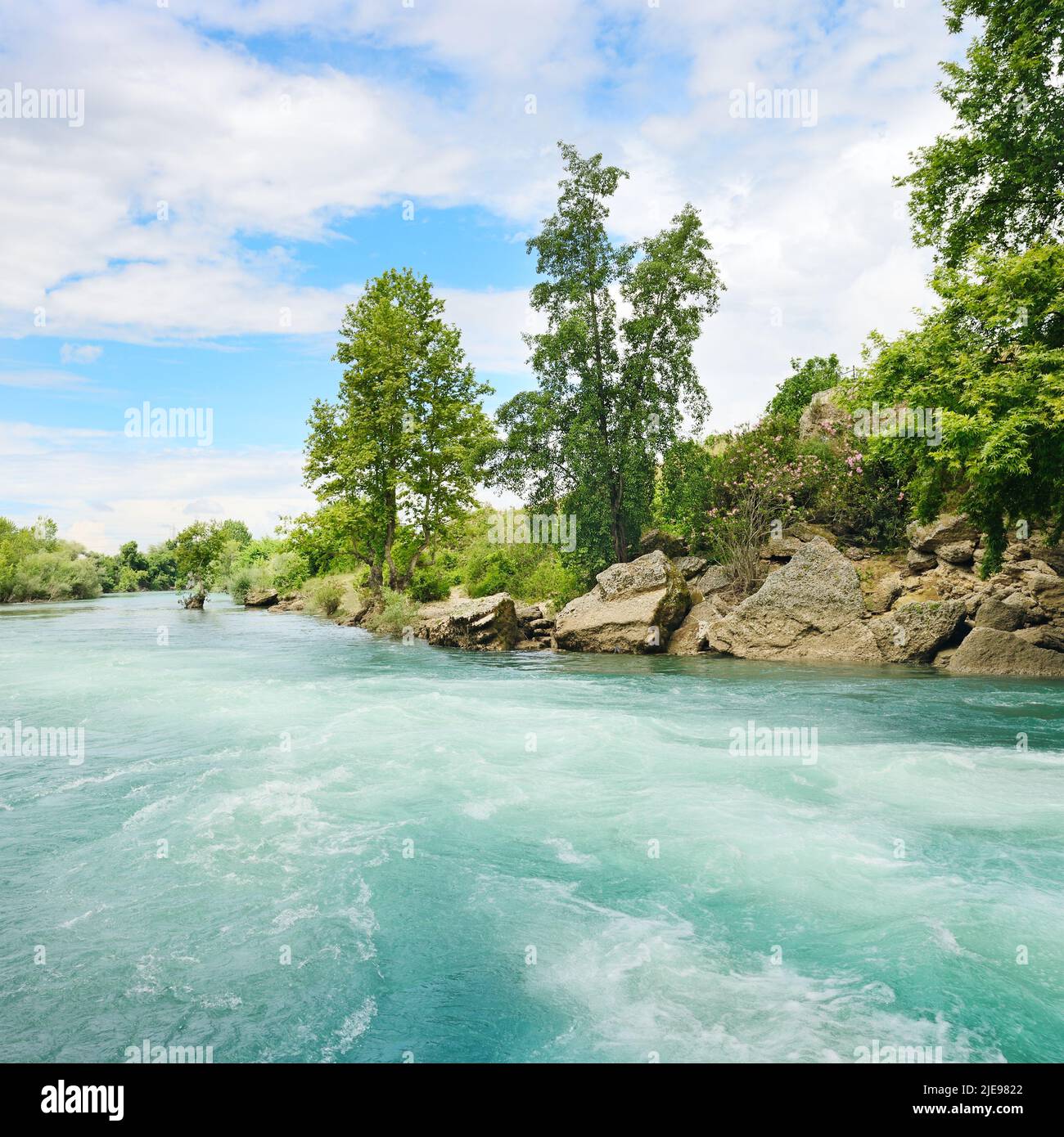 Beautiful shores of the great river Stock Photo - Alamy