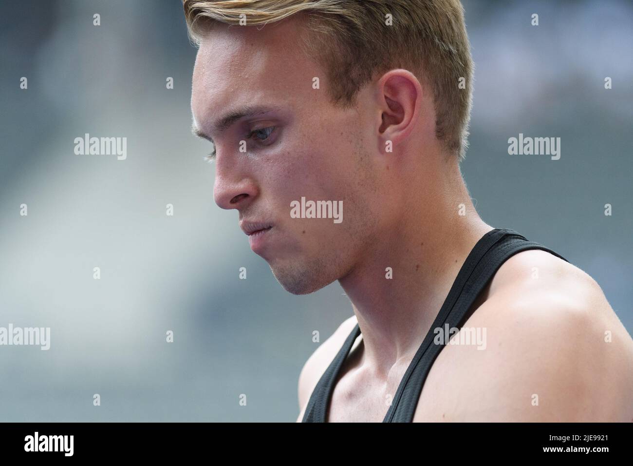 Vincente Graiani (LG Stadtwerke Muenchen) during the 2022 athletic German championship finals at Olympiastadion, Berlin.  Sven Beyrich/SPP Stock Photo
