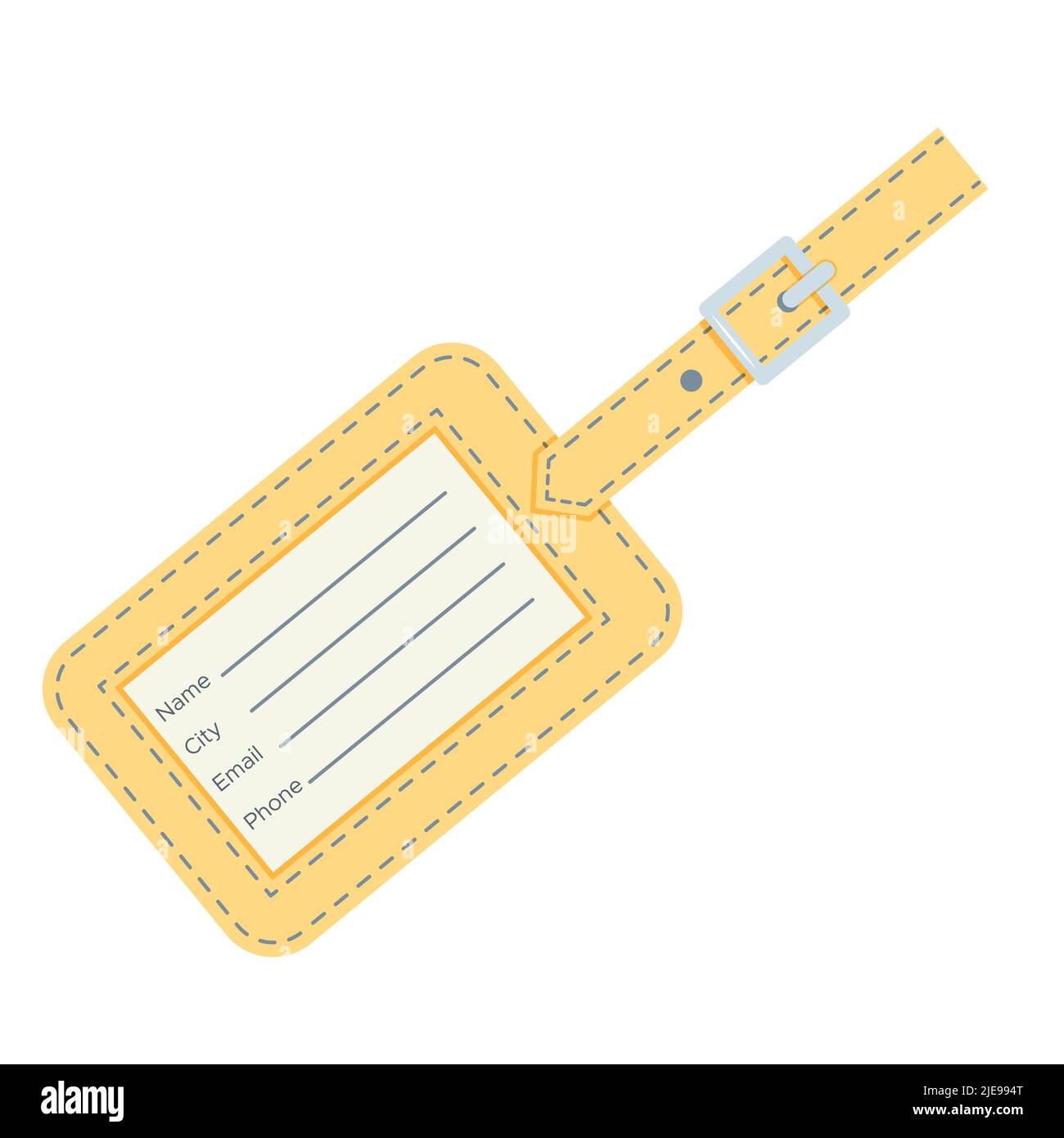 Leather luggage tag. Flat vector illustration Stock Vector Image & Art