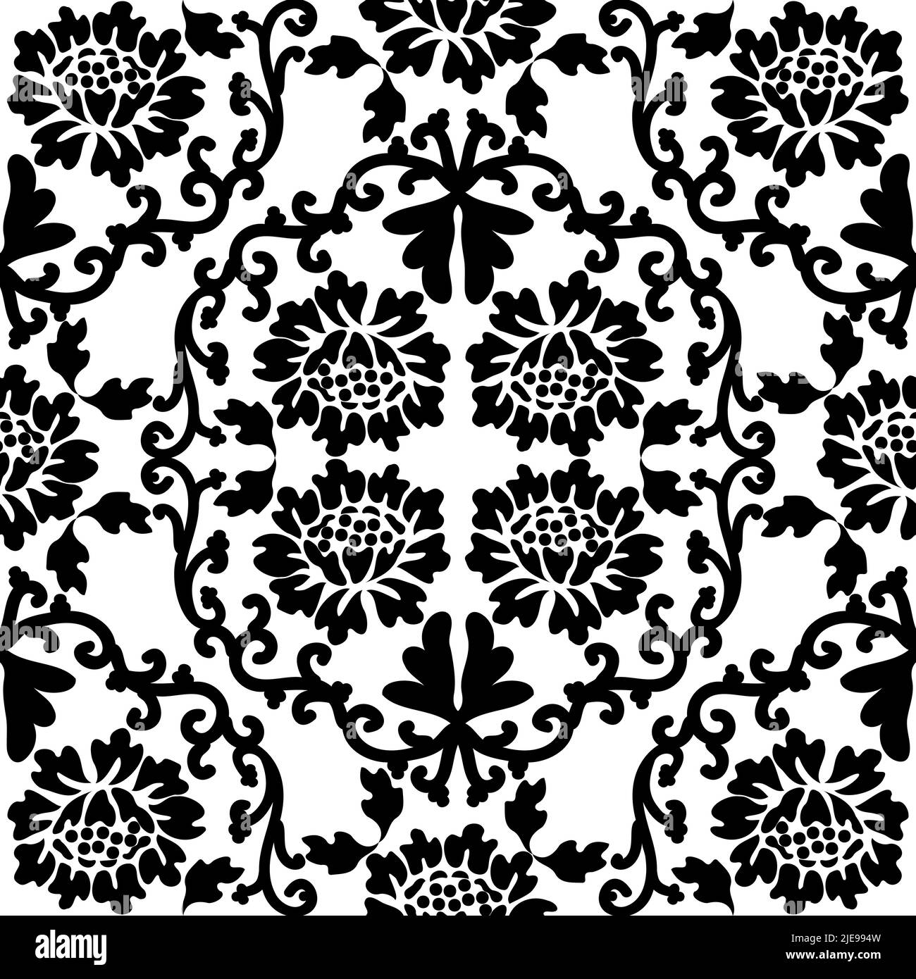 Vector ornament in baroque style. Seamless oldfashioned wallpaper
