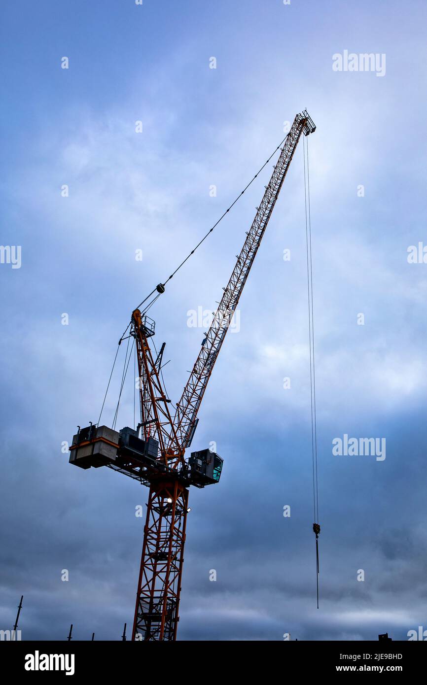 Crane on building site Stock Photo
