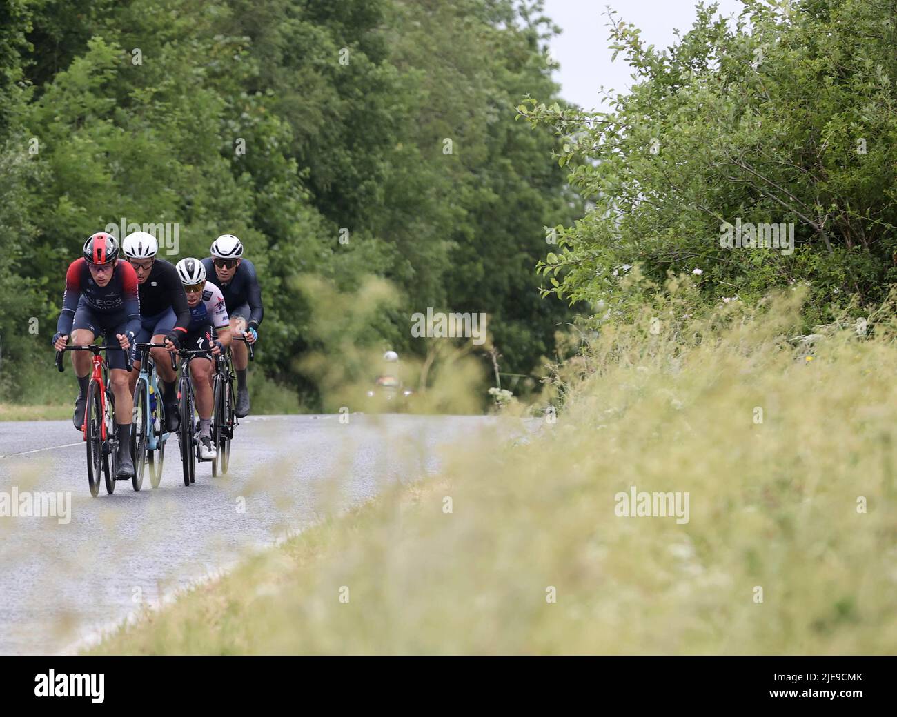 Men's Elite riders on their first lap during the 2022 British National ...