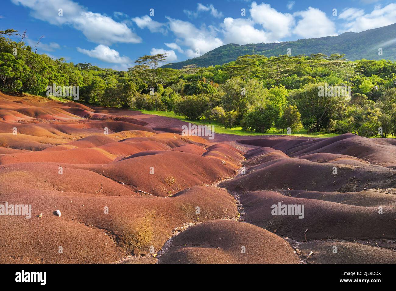 Seven Coloured Earths of Chamarel, Chamarel, Mauritius Stock Photo