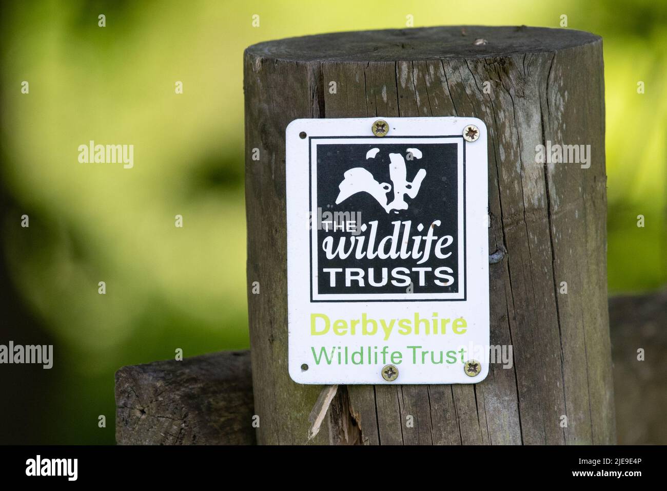 Derbyshire Wildlife Trust sign Stock Photo