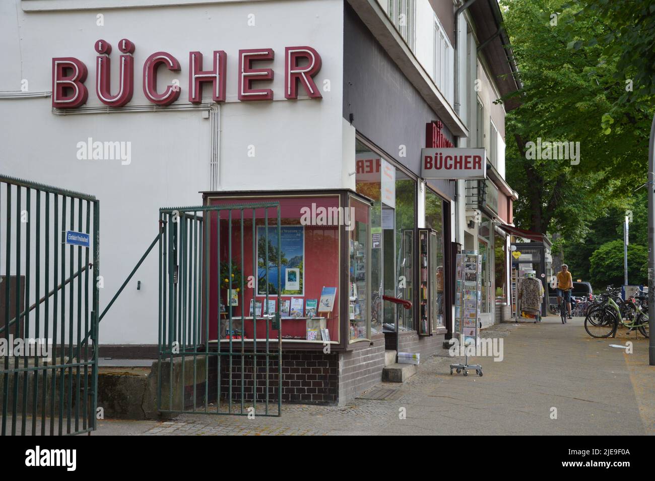 Berlin, Germany - June 24, 2022 - Book shop at Hans Sachs Strasse in Lichterfelde locality. (Photo by Markku Rainer Peltonen) Stock Photo