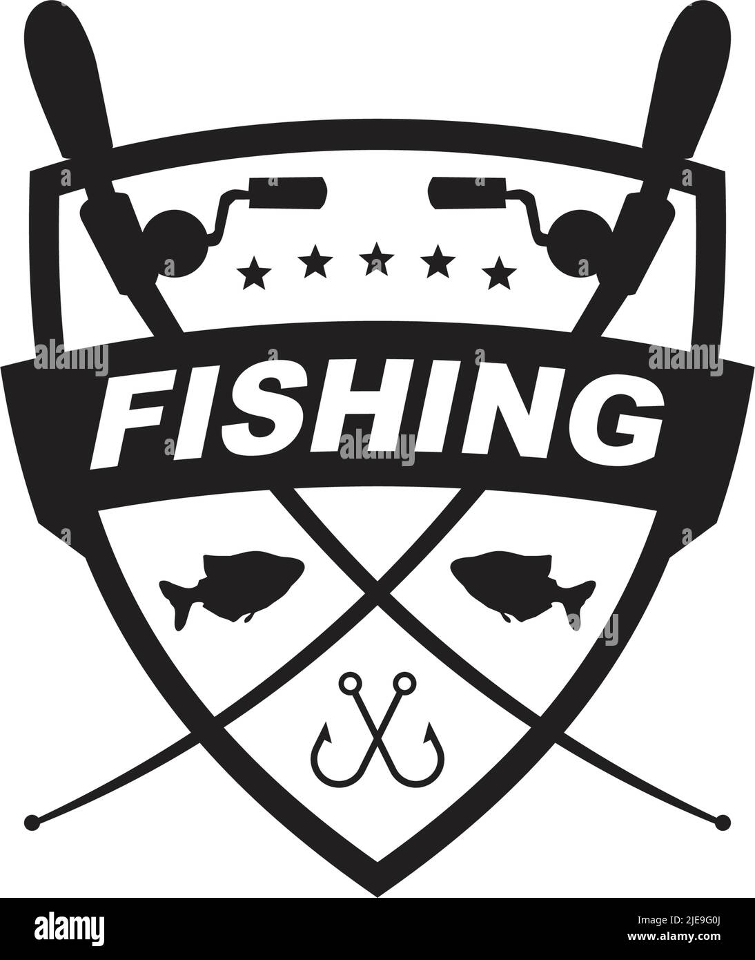 Fishing club logo design vector template illustration Stock Vector ...