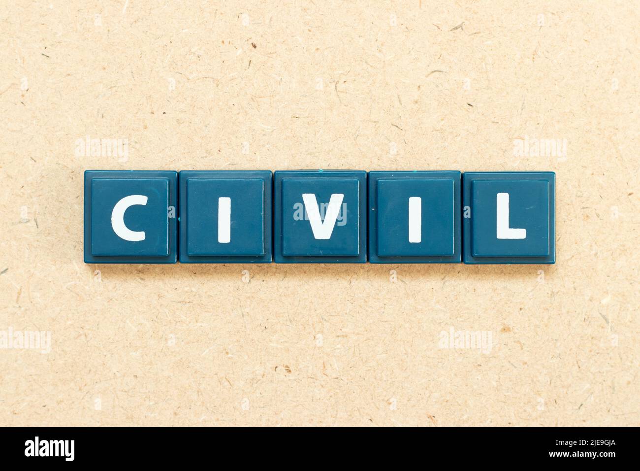 Tile alphabet letter in word civil on wood background Stock Photo - Alamy