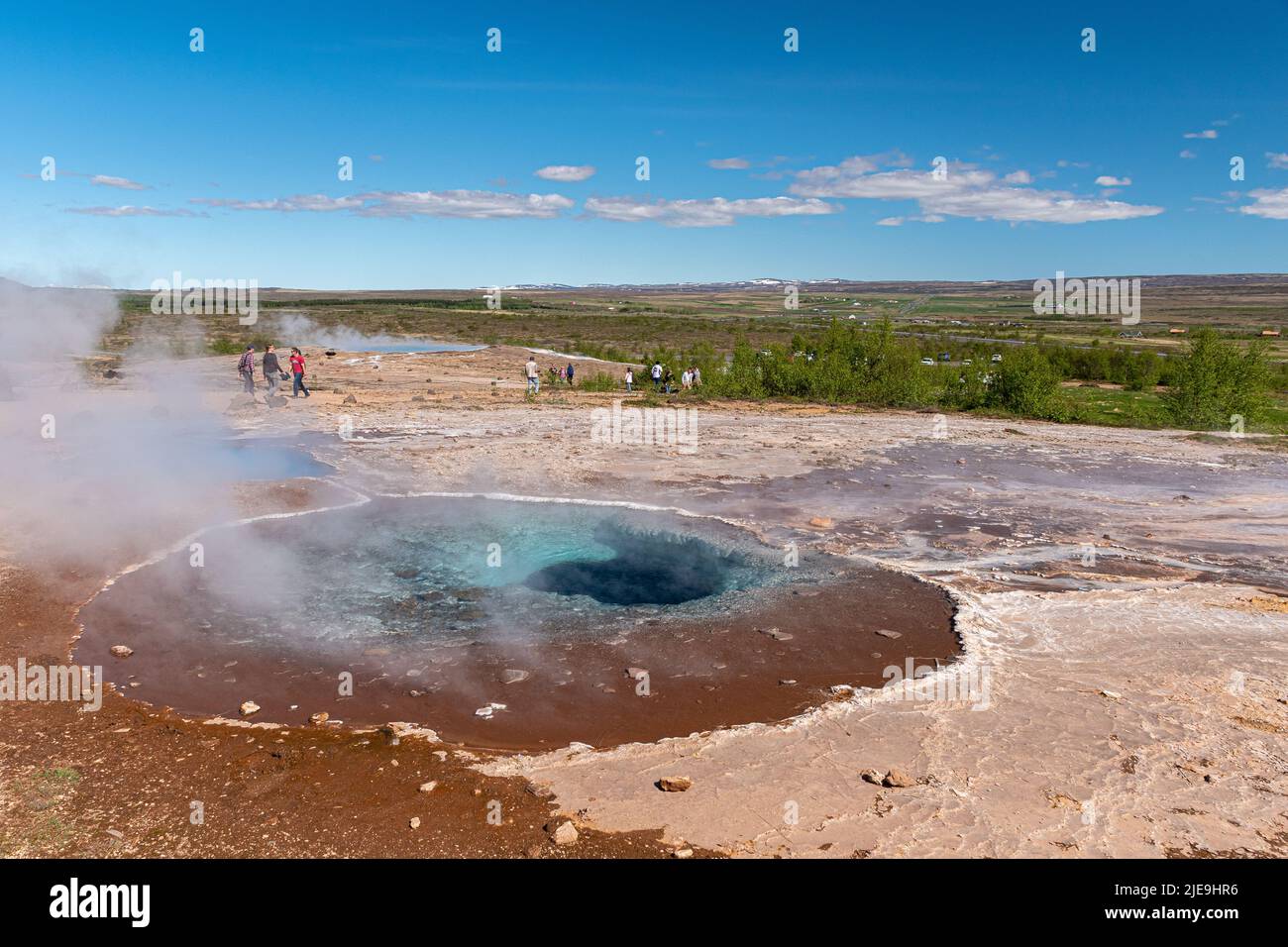 The hot spring Blesi in the Geysir geothermal area in Iceland Stock Photo