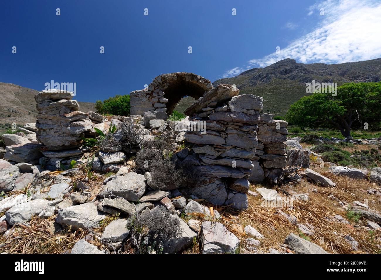 Taxiarchis Church,Tilos, Dodecanese islands, Southern Aegean, Greece. Stock Photo