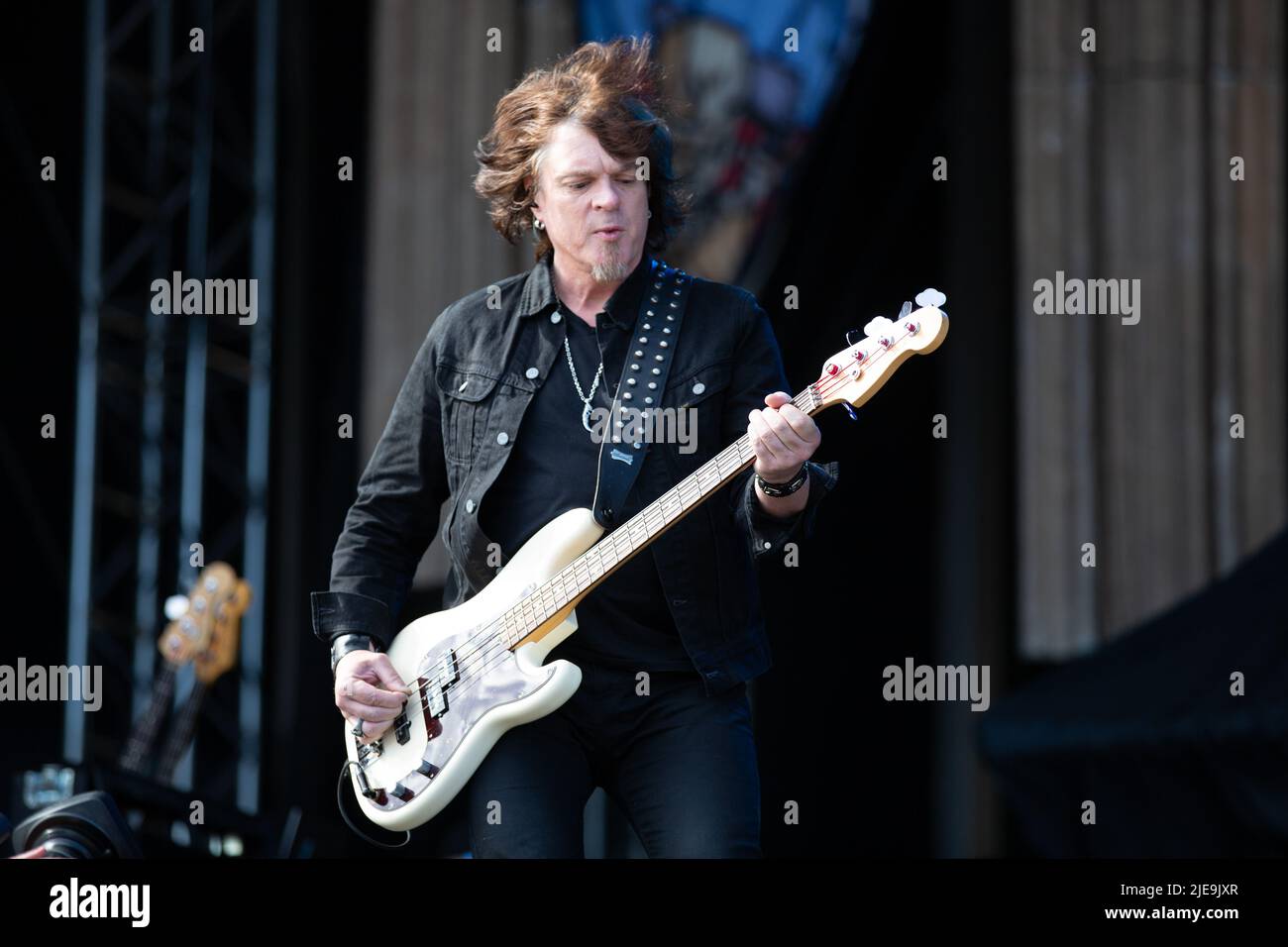 Oslo, Norway. 23rd, June 2022. The Swedish glam rock band Europe performs a live concert during the Norwegian music festival Tons of Rock 2022 in Oslo. Here bass player John Leven is seen live on stage. (Photo credit: Gonzales Photo - Per-Otto Oppi). Stock Photo