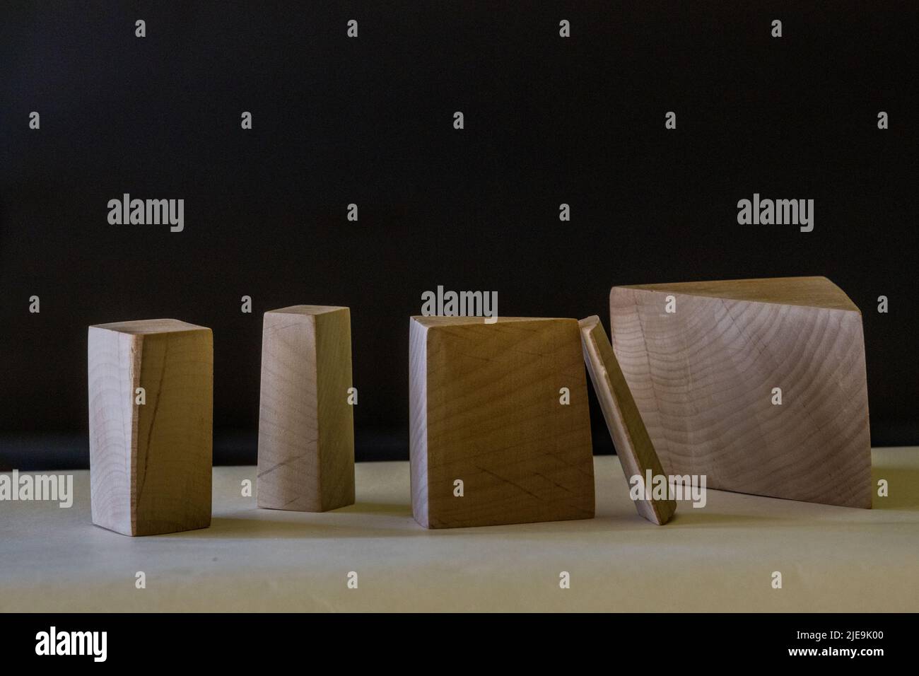 Amorphous wooden shapes Stock Photo