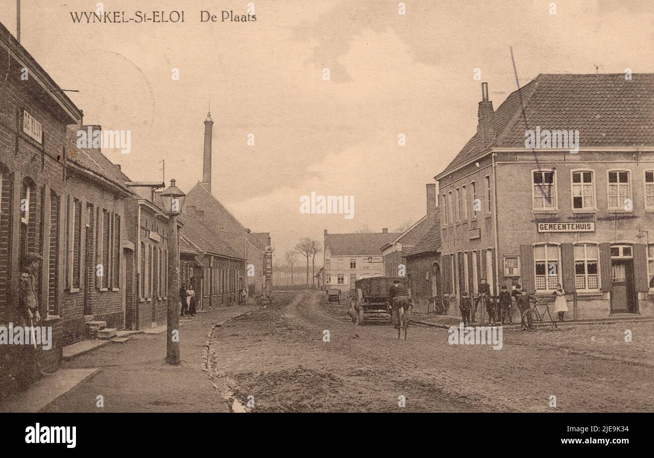 Sint-Eloois-Winkel, De Plaats, WW1 era, appox 1910-1920s postcard. unknown photographer Stock Photo