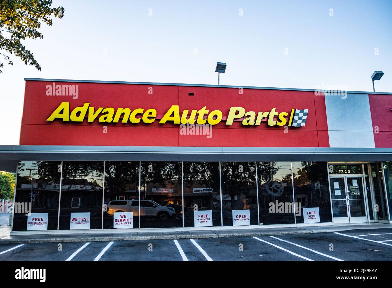 The Advance Auto Parts Pep Boys in Modesto California USA Stock Photo