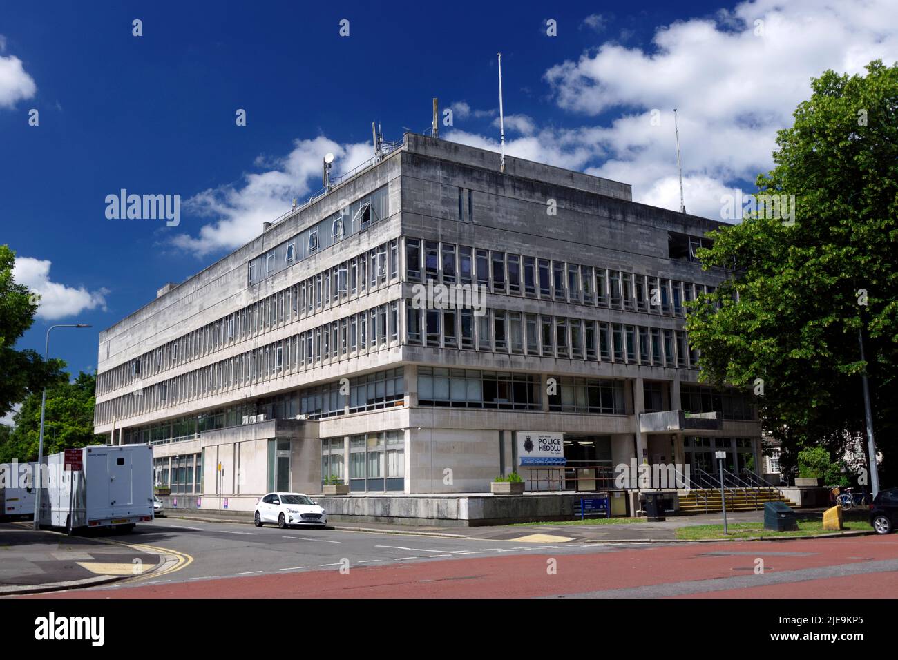 Cardiff Central Police Station, Cathays Park, Cardiff, South Wales. Stock Photo