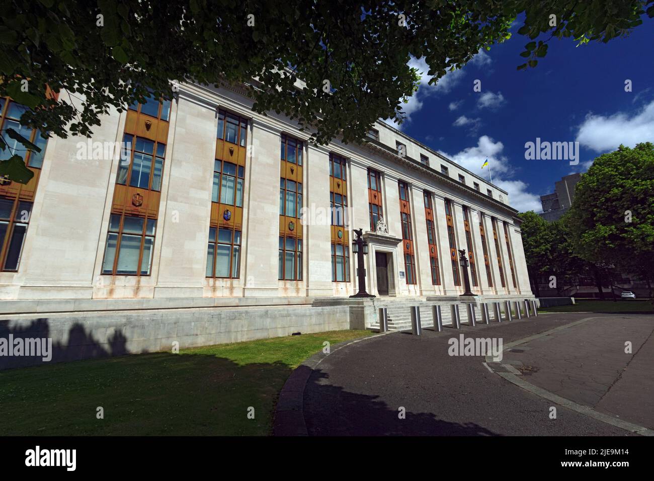 Welsh Office building, Cathays Park, Cardiff, Wales. Stock Photo