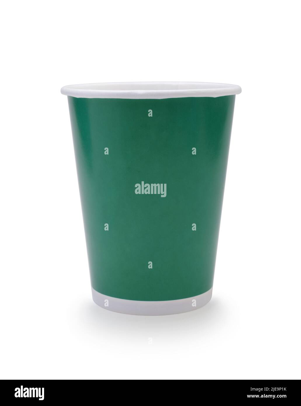 Disposable green paper cup isolated on white Stock Photo Alamy