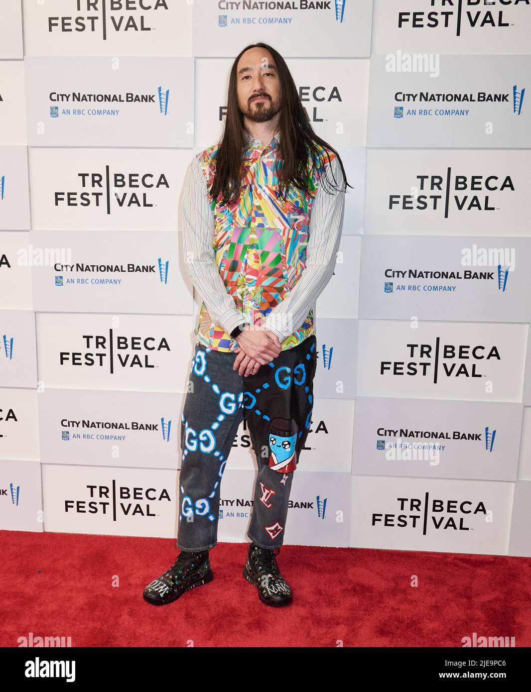 NEW YORK, NY, USA - JUNE 13, 2022: Steve Aoki attends the Tribeca Festival 'Storytellers - Steve Aoki with Jacques Morel' at Spring Studios. Stock Photo