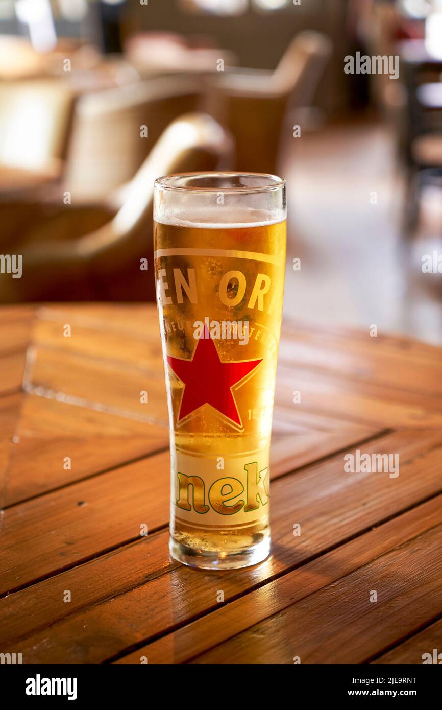 Cold beer on a table Stock Photo