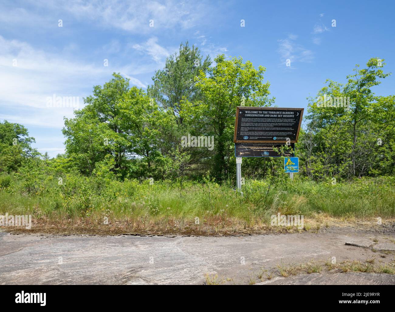 Canadian Shield and vegetation at Torrance Barrens nature preserve in Ontario Canada Stock Photo