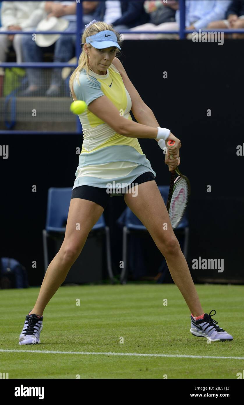 Katie Boulter (GB) playing against Karolina Pliskova (who she beat) on
