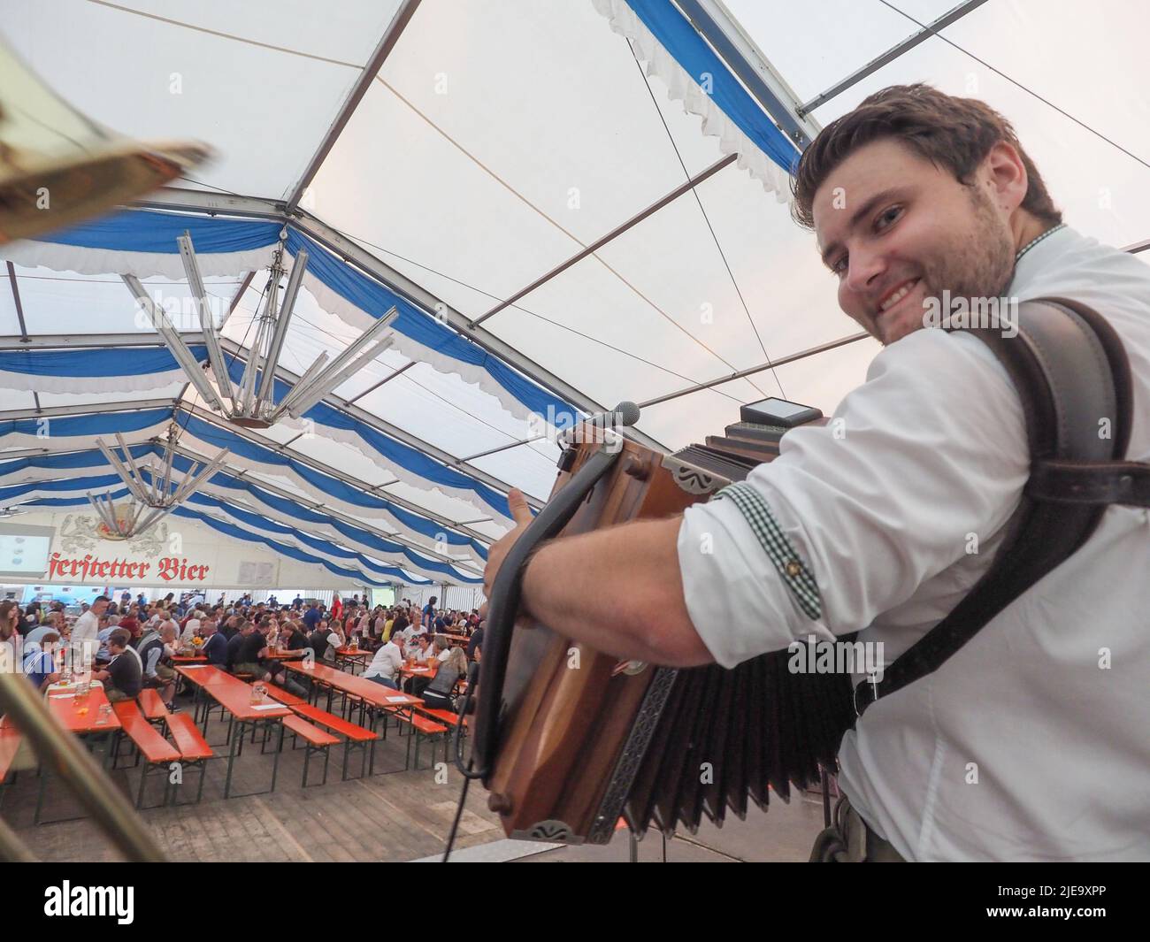 Garham, Germany. 25th June, 2022. Rural orchestra perform on stage