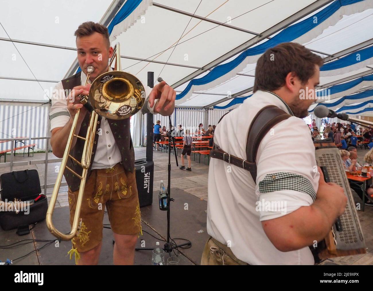 Garham, Germany. 25th June, 2022. Rural orchestra perform on stage