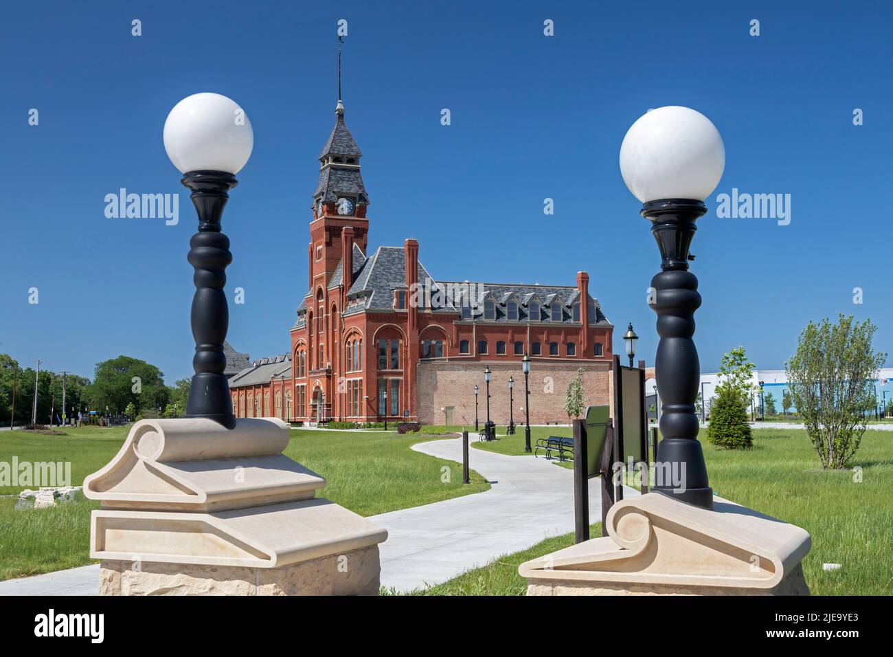 Chicago, Illinois - The administration building, now the National Park Service visitor center at Pullman National Monument. It is the site of a compan Stock Photo