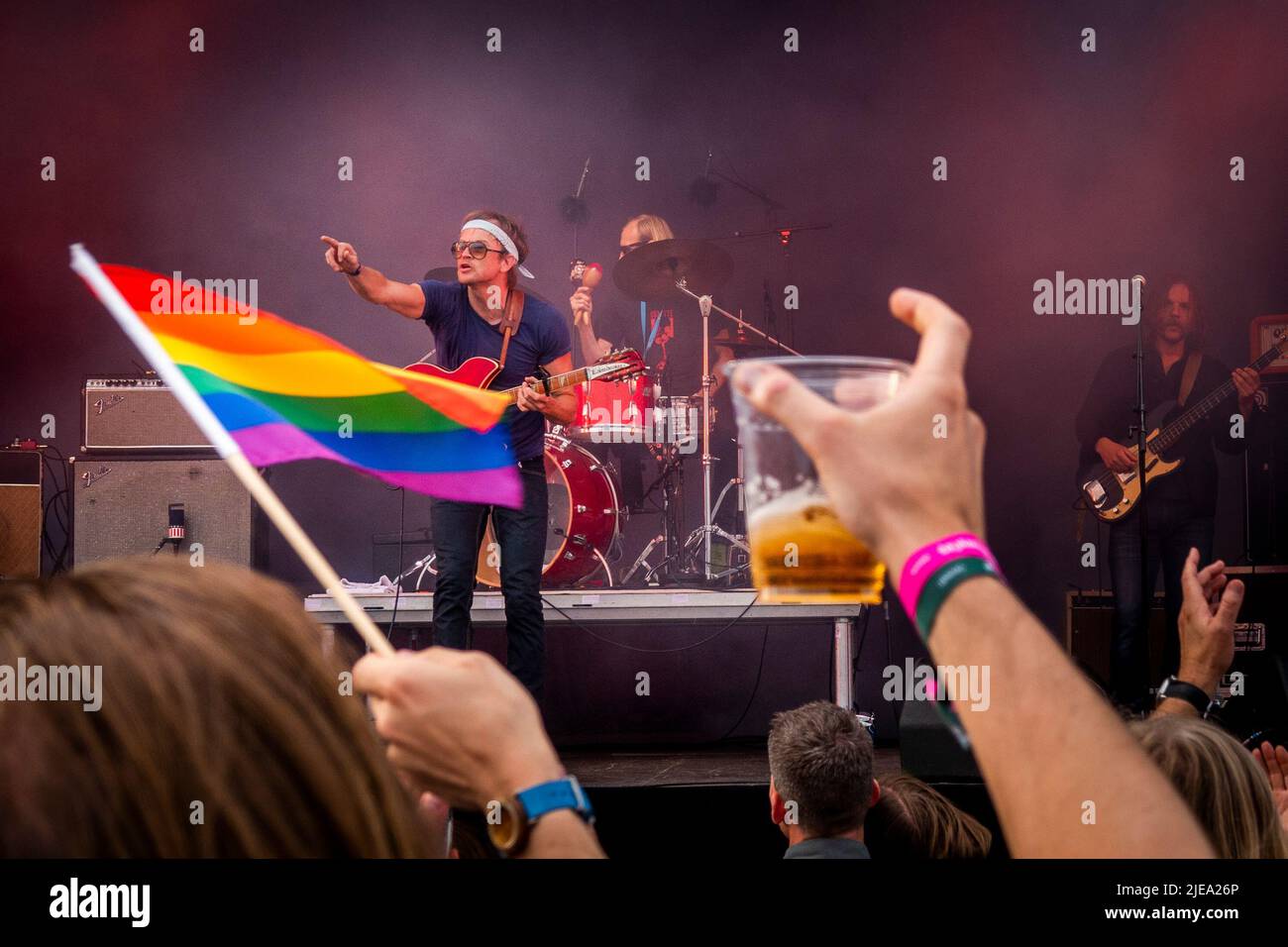 Gjoevik 20220625.The artist Oeystein Greni in BigBang rocked at the Fredvika Festival in Gjoevik on Saturday. Photo: Heiko Junge / NTB Stock Photo