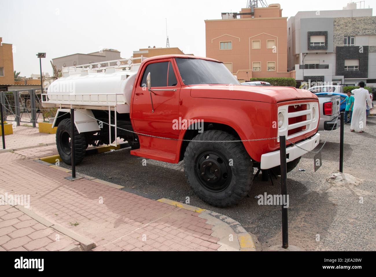 A water truck used by the Kuwaitis during the final moments of the Iraqi Invasion Stock Photo