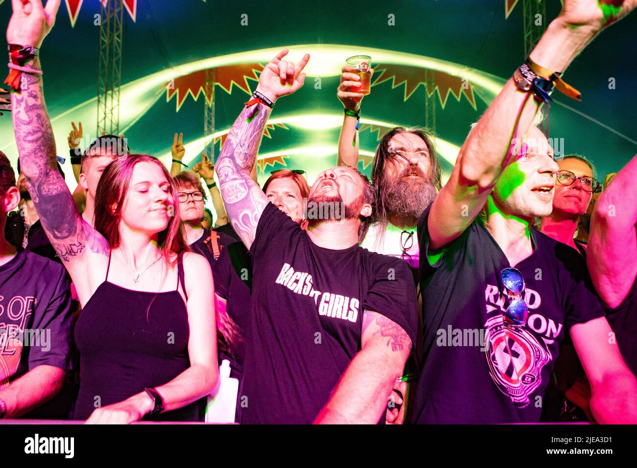 Oslo, Norway. 24th, June 2022. Concert goers attend a live concert with