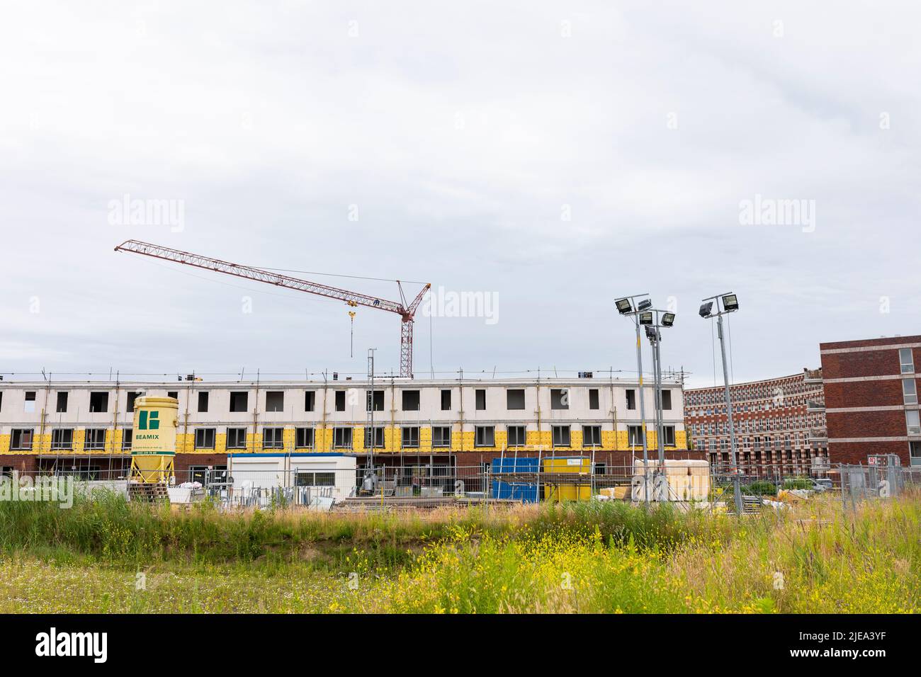 New building construction site in Helmond, the Netherlands Stock Photo