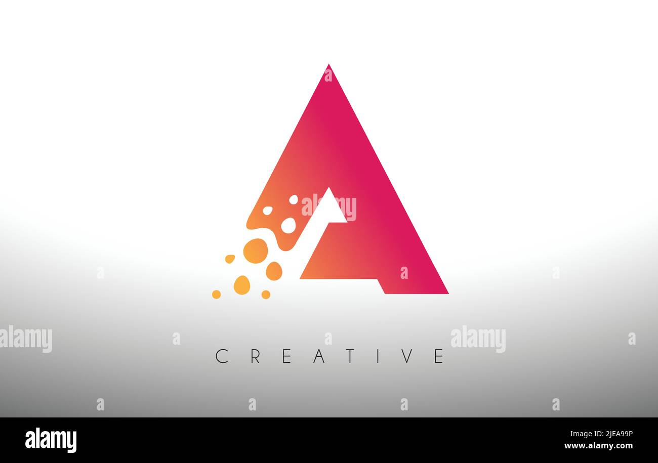 A Dots Letter Logo Design with Creative Artistic Bubble Cut in Purple ...