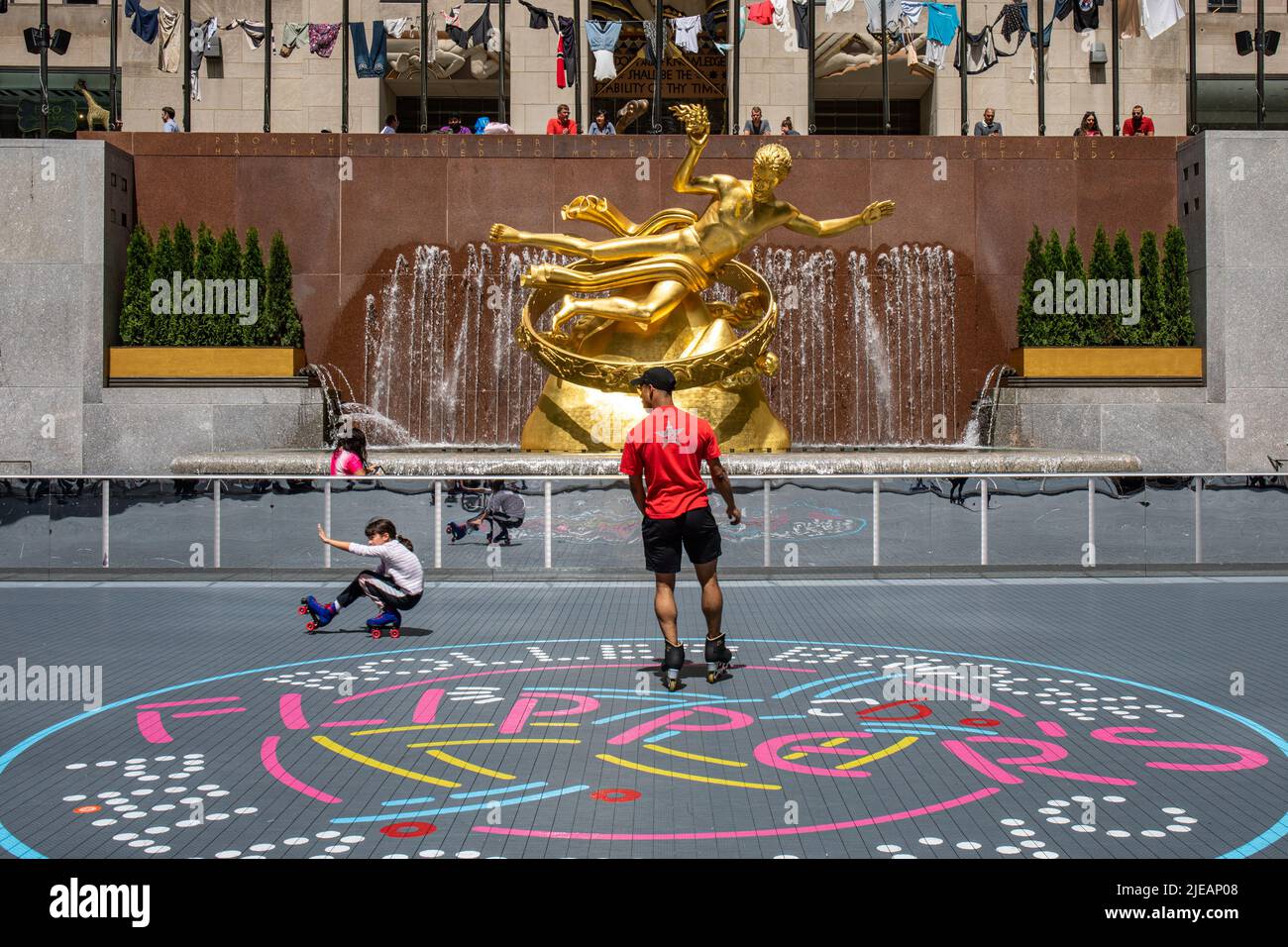 The Rink of Rockefeller Center also known as Flipper's Roller Boogie Palace in New York City, United States of America Stock Photo