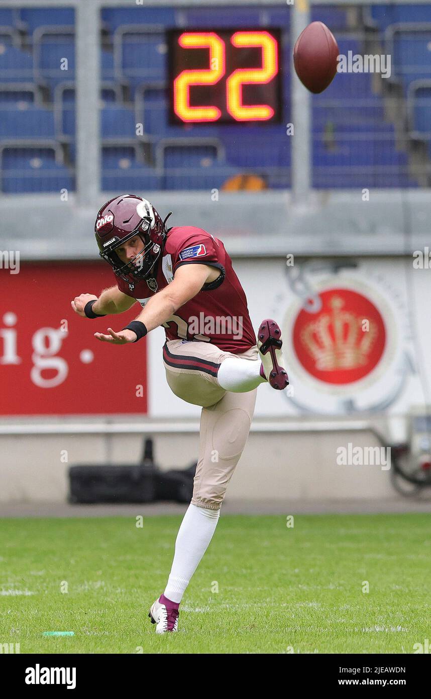 Duisburg, Deutschland. 26th June, 2022. firo : 06/26/2022, American Football,  EFL Season 2022, European League of Football, Rhein Fire Dusseldorf -  Barcelona Dragons Nick WIENS, Rhein Fire Credit: dpa/Alamy Live News Stock  Photo - Alamy