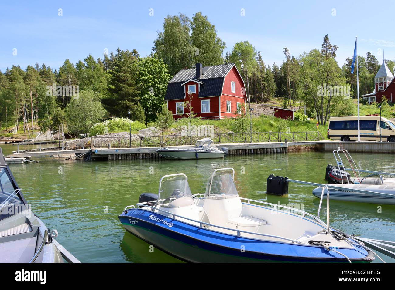 The harbor on Barösund island, Inkoo, Finland Stock Photo