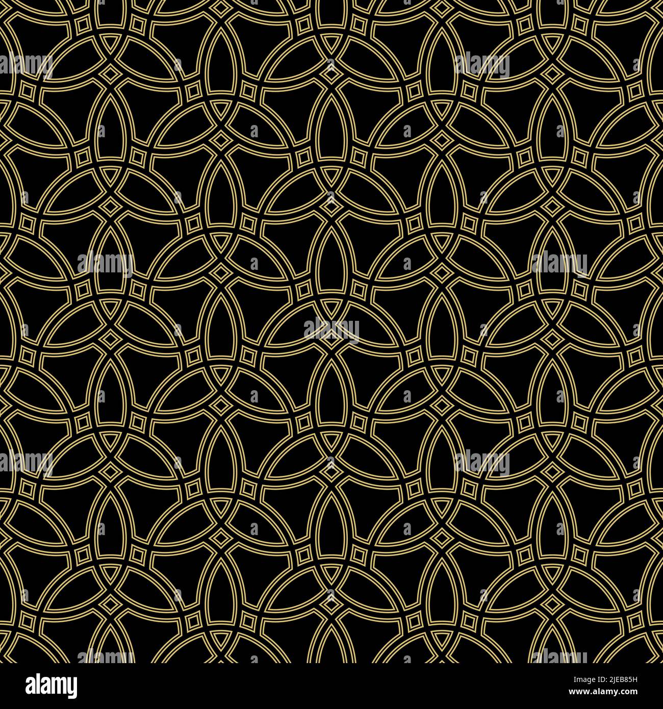 Seamless vector ornament in arabian style. Geometric abstract black and ...