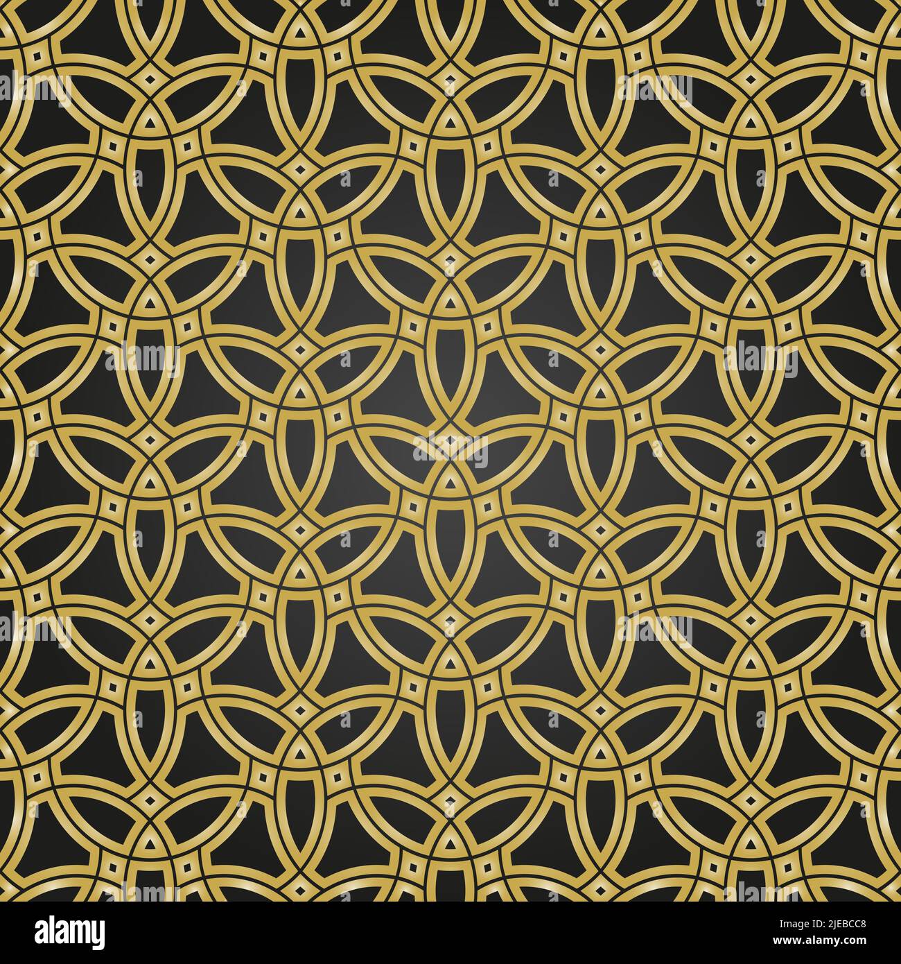Seamless ornament in arabian style. Geometric abstract black and golden ...