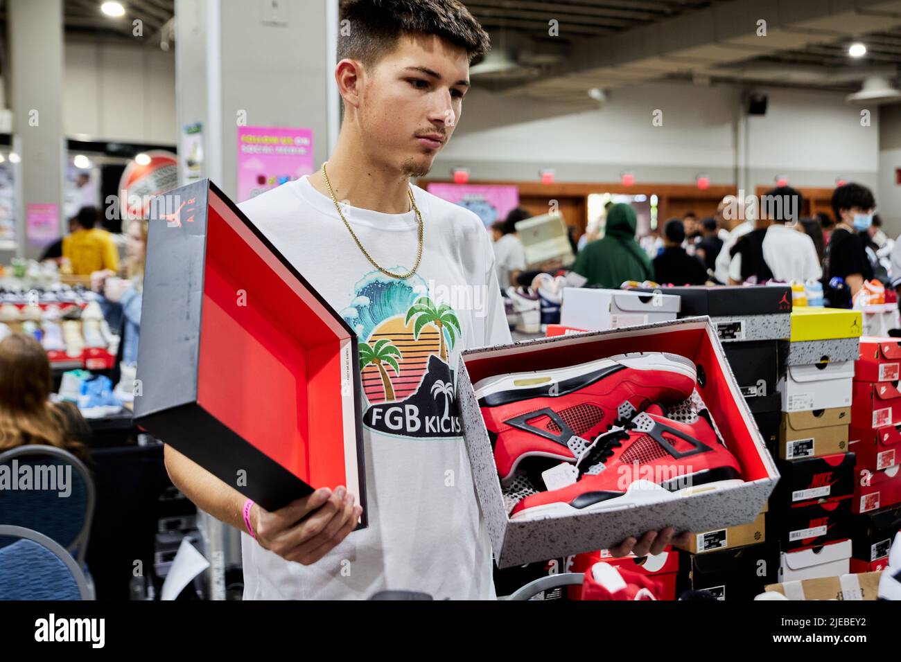 Miami, Fl, USA. 26th June 2022. Miami GotSole, The Ultimate sneaker  convention and biggest buy, sell, trade kicks and clothes event in South  Florida at Miami Airport Convention Center. The Ultimate Sneaker